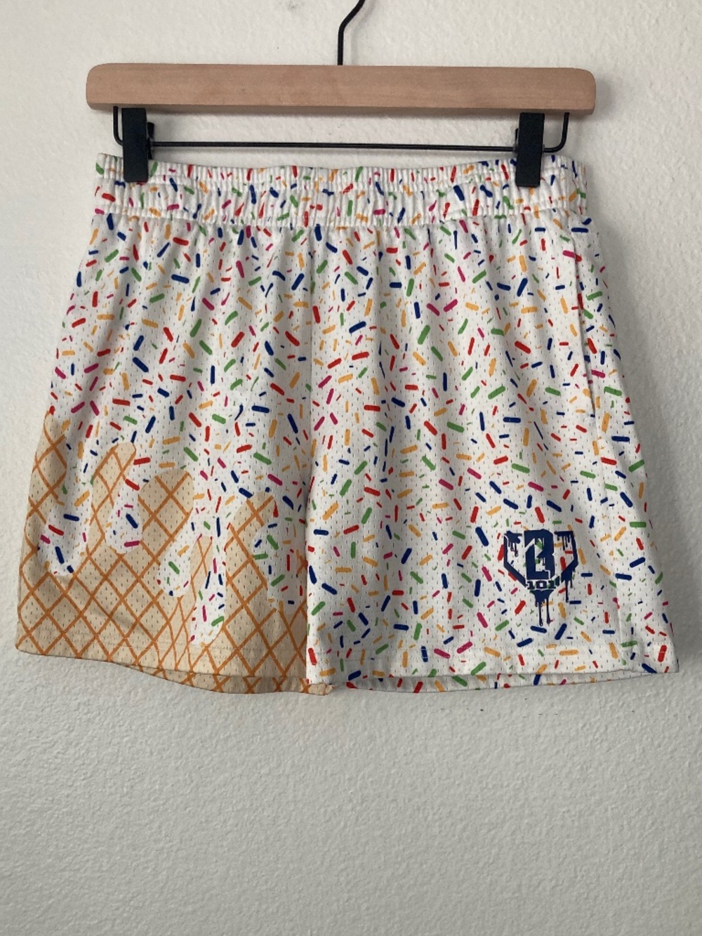 Baseball Lifestyle 101 Ice Cream Sprinkle Mesh Shorts Vanilla Youth XL
